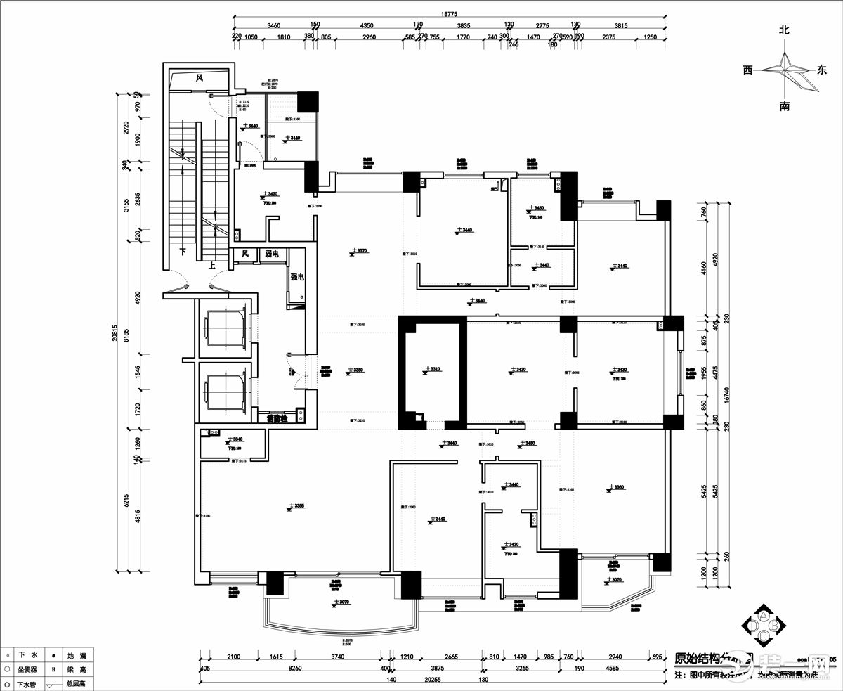 平面 碧桂园云顶382平新中式风格