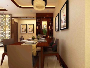 汇丰国际141㎡三室两厅新中式风格-餐厅
