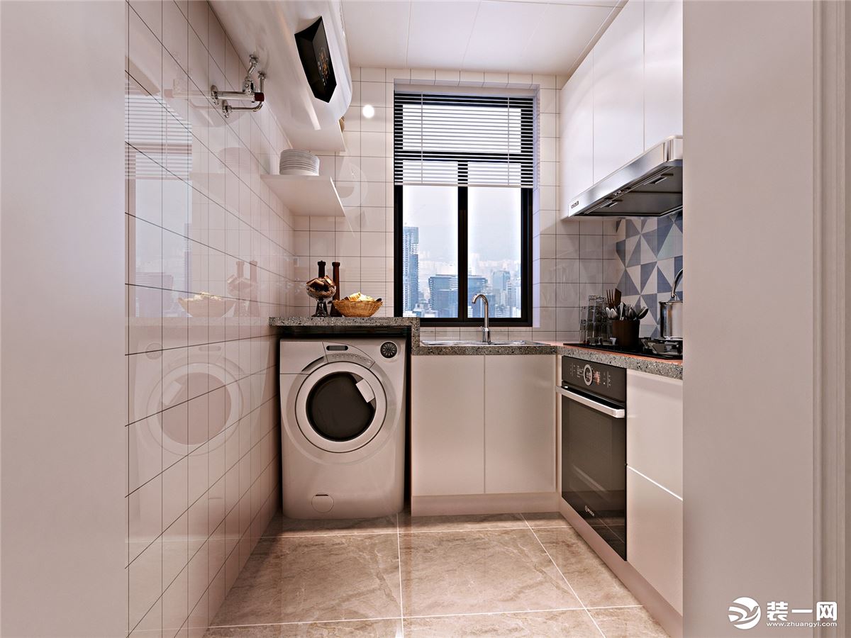 厨房洗衣房一体效果图图片