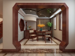 香溪庭院260平中式风格装修设计图   硬装造价25万