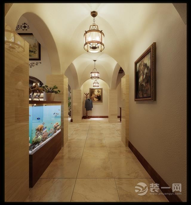 广州颐和山庄167平米复式别墅美式风格走廊