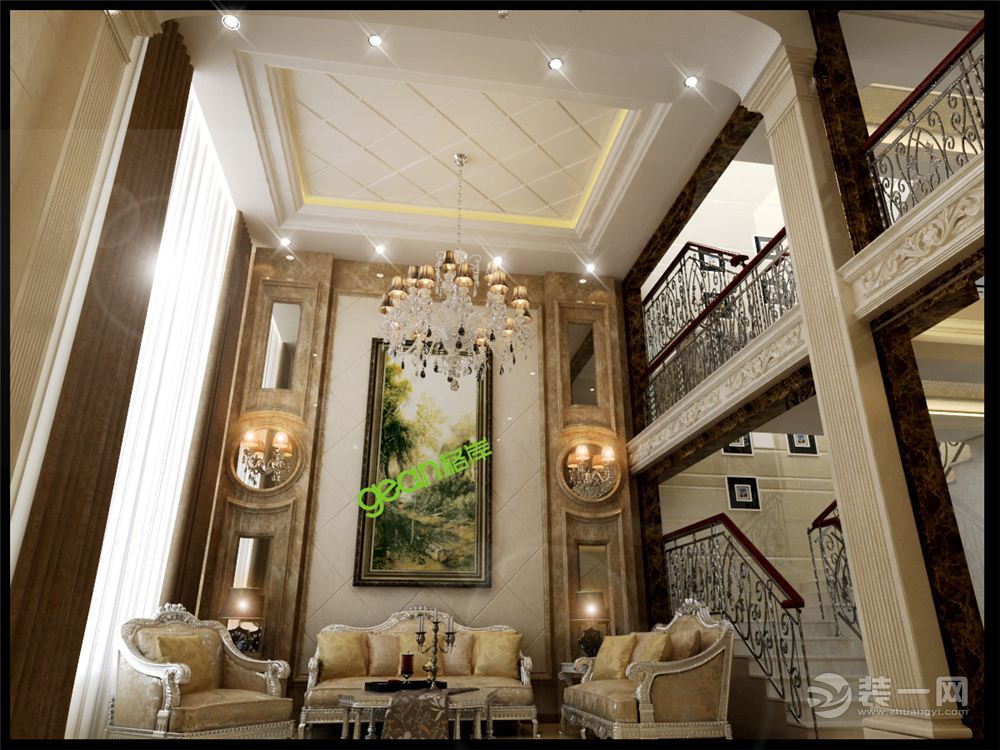 300平米欧式风格别墅客厅装修效果图