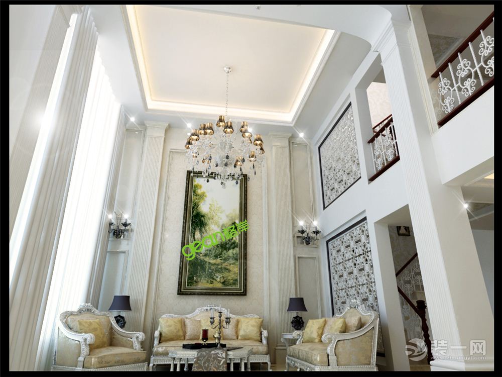 300平米欧式风格别墅客厅装修效果图