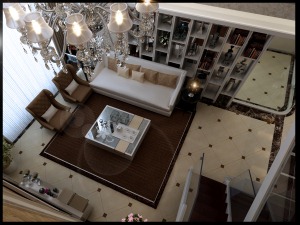200平米现代风格复式楼客厅装修效果图