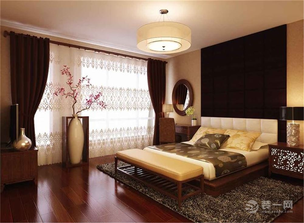 香溪美林230㎡中式风格装修效果图 -卧室