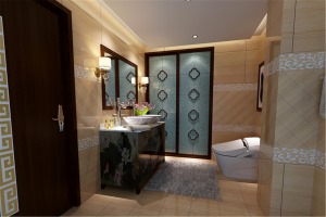 新中式风格卫浴间装修效果图