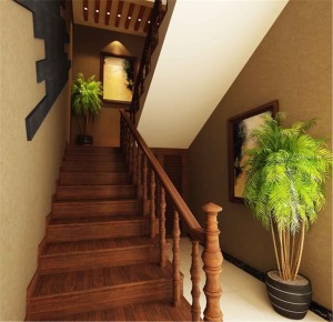 香溪美林230㎡中式风格装修效果图 -楼梯