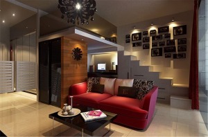 龙头寺公寓45㎡ 现代时尚 — 客厅