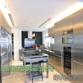 定制欧琳娜不锈钢橱柜上海304全不锈钢整体厨柜定做家用橱柜台面