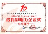 中国木门十年最具影响力企业奖