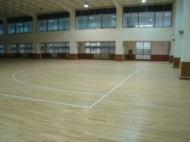 郑州篮球场木地板，体育馆实木地板生产厂家