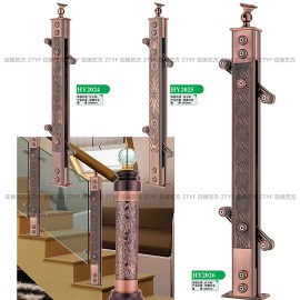 【在梯艺方】厂家批发铝镁合金楼梯立柱栏杆扶手2025红古铜