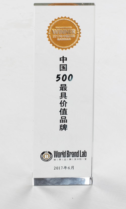 中国品牌500强荣誉牌匾