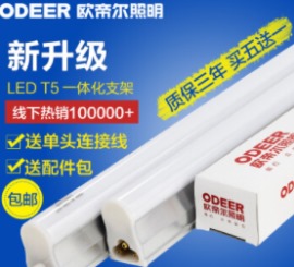 欧帝尔LED灯管T5灯管一体化节能光管超亮日光灯管支架1.2米 0.3米/4W-T5一体支架