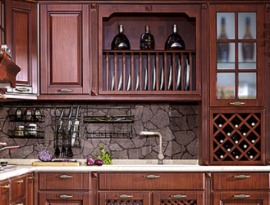 皮阿诺橱柜 中式 石英石 仿实木整体橱柜定制 厨房厨柜