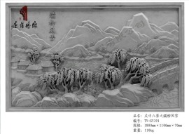 唐语砖雕仿古中式园林墙面装饰大幅风景关中八景1.8*1.1m灞柳风雪