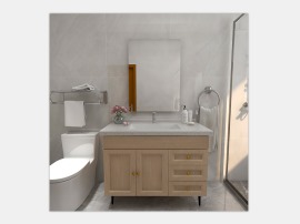 凯米特全屋全铝定制落地式现代简约卫生间浴室柜洗手柜组合套装