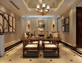 华贸东滩花园300平独栋别墅项目装修新古典风格设计！