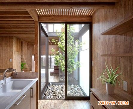 日式木质风格厨房装修效果图