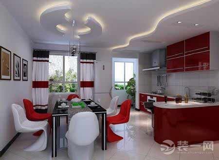 红色厨房装修设计效果图