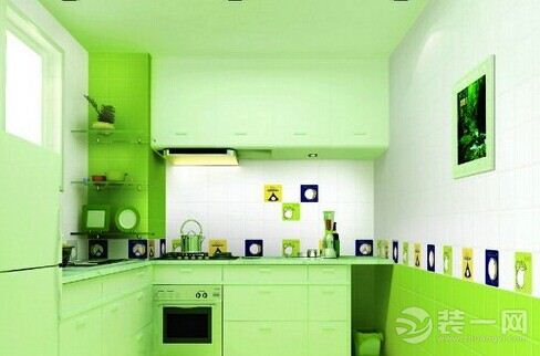 绿色调厨房装修设计效果图