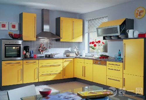 黄色系厨房装修设计效果图