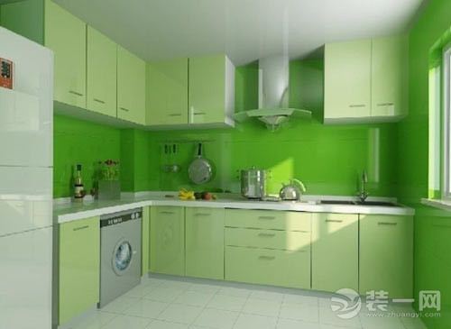 绿色系厨房装修设计效果图