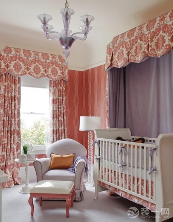 橘红色清凉婴儿房装饰效果图