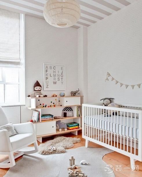 纯白色清凉婴儿房装饰效果图