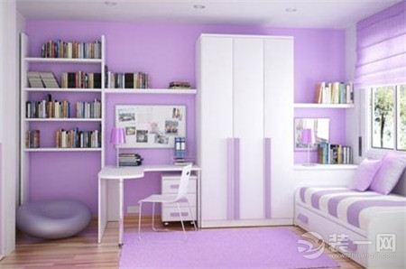 紫色书房装修设计效果图
