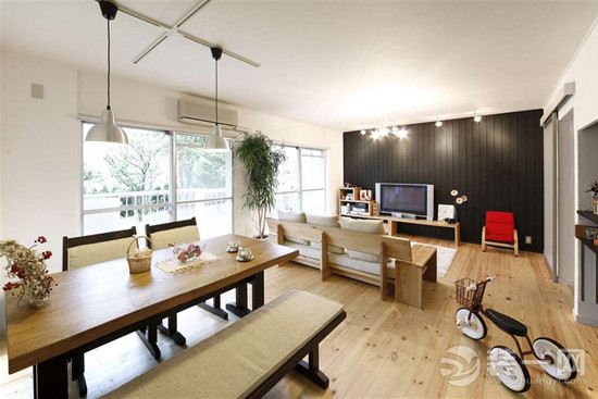 日式现代风格两居室装饰装修设计效果图