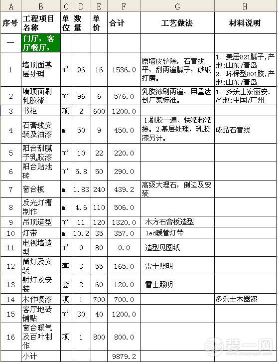 上海样板那件装修承接报价