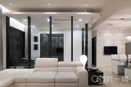玻璃家具在家的应用 现代简约风格客厅隔断门设计