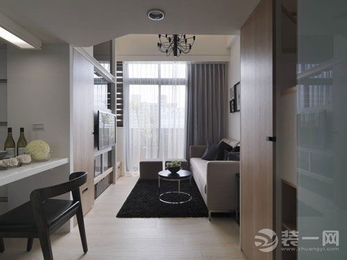 石家庄装修网推荐40平超小户型现代简约复式美家 客厅公共空间设计