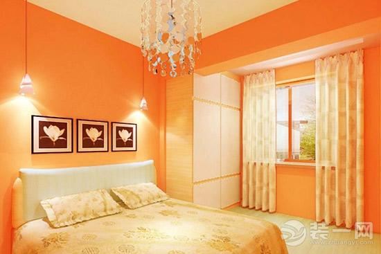 橙色卧室装饰装修设计效果图