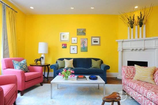 黄色客厅装饰装修设计效果图