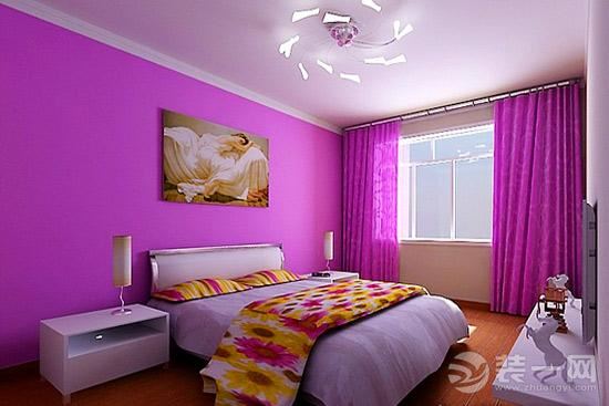 紫色卧室装饰装修设计效果图