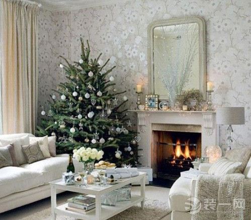 客厅圣诞装饰布置效果图