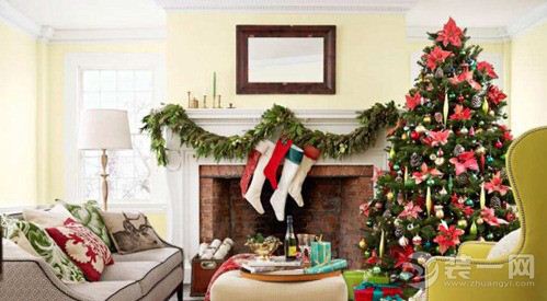 客厅圣诞装饰布置效果图
