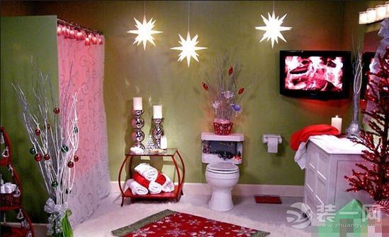 圣诞节卫浴间装饰布置方案