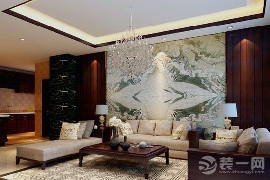 中式风格沙发背景墙装修设计效果图