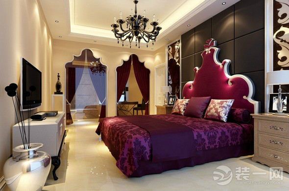 欧式风格长方形卧室装饰装修设计效果图