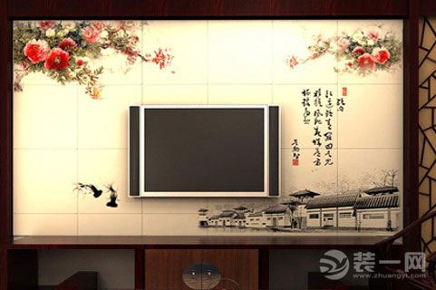 中式背景墙装修效果图大全2015图片