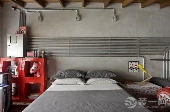 周口设计 卧室床头水泥背景墙设计