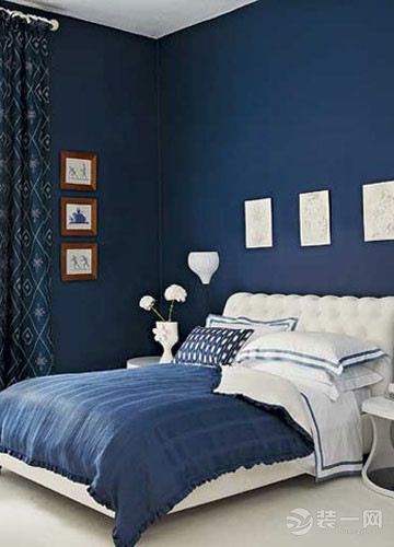 深蓝色卧室装修设计效果图