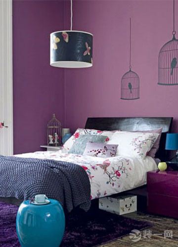 紫色卧室装修设计效果图