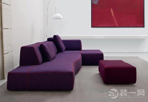 紫色沙发客厅装饰效果图