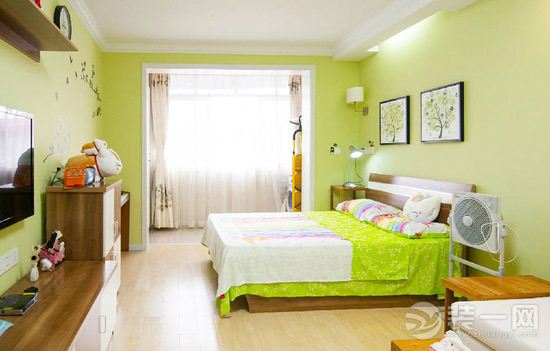 抹茶绿风格小户型一居室装修设计效果图