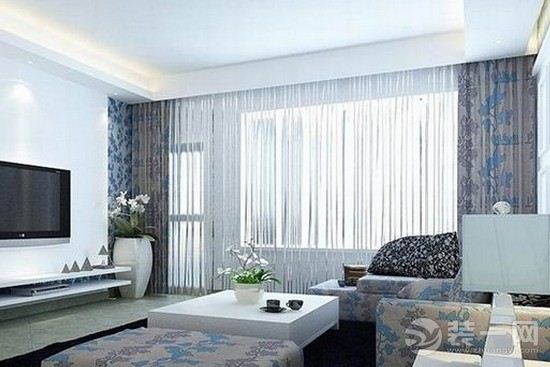 珠海装修网地中海风格客厅窗帘装修效果图