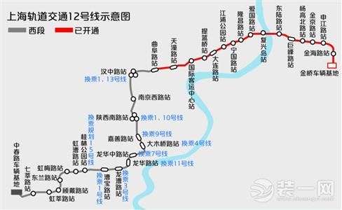 上海12号线地铁线路图